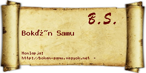 Bokán Samu névjegykártya